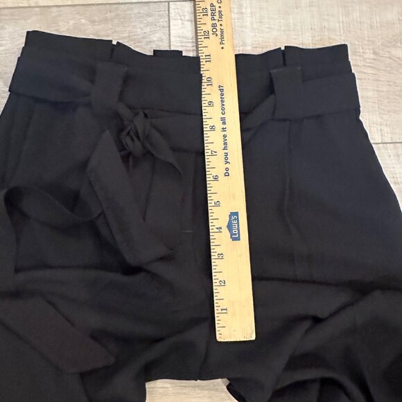 EXPRESS WOMENS High Rise Black Ankle Pants With Tie Waist 2 SHORT - Picture 5 of 9